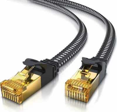 Immagine prodotto di Cavo patch a nastro Primewire CAT 7 con guaina in cotone - Cavo LAN Gigabit Ethernet - 10 Gbit/s - schermatura U/FTP PIMF - cavo di rete - 0,5 m