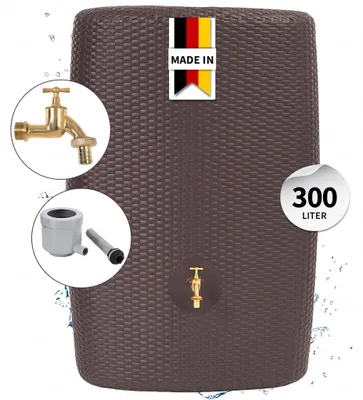 Productafbeelding van GARANTIA SUNDA complete-set 300 L mocca incl. messing-aftapkraan en regenpijpaansluiting, AI-gegenereerde afbeelding
