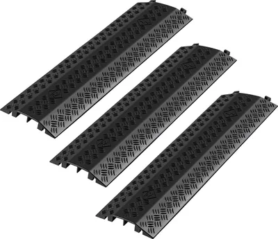 Produktbild von VEVOR 975 mm Kabelbrücke, 7938 kg/Achstragkraft, Hochleistungs-Überfahrschutz aus PP, Stolperschutz, Bodenabdeckungen, für Bereiche mit hoher Schwelle, Zuhause, Büro, Lager, 3er-Pack