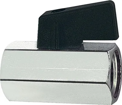 Produktbild von Riegler Mini-Kugelhahn, glatte Oberfläche, MS vern., G 3/8 IG, DN 8
