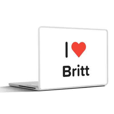 Produktbild von MuchoWow® Laptop Aufkleber Sticker Cover Ich liebe - Britt - Mädchen 31x22.5 cm - Laptop-Deko