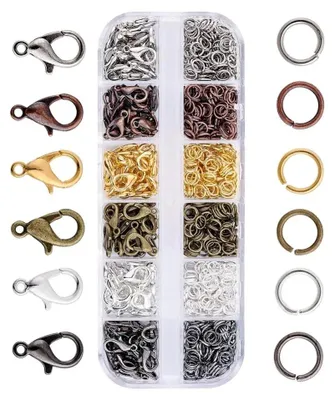 Schmuckzubehör-Set: 140 Karabiner + 990 Ringe, DIY