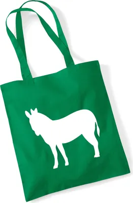 Produktbild von Huuraa Jutebeutel Esel Silhouette 10 Liter Kelly Green Baumwolle Tasche Geschenkidee