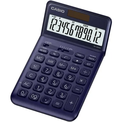 Produktbild von Casio JW-200SC - Desktop-Taschenrechner - 12 Stellen - Solarpanel, Batterie - marineblau