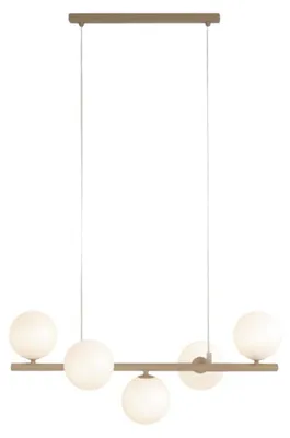 Zdjęcie produktu dla Lampa wisząca mleczne szklane kule ARDI beżowa 5xG9x8W szkło wym:100x65x28cm IP20 Kaja