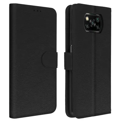 Produktbild von Avizar, Klappetui aus Kunstleder für Xiaomi Poco X3 / X3 Pro, Schwarz
