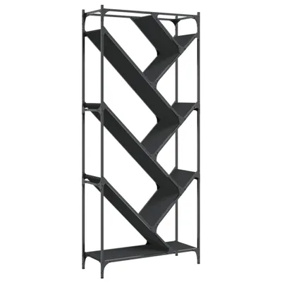 Produktbild von Bücherregal Schwarz 79x30x180 cm Holzwerkstoff und Metall