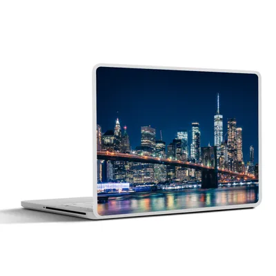 Produktbild von MuchoWow® Laptop Aufkleber Sticker Cover New York - Nacht - Brooklyn Bridge 30x22 cm - Laptop-Sticker