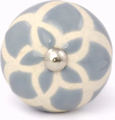 Produktbild von "Keramikknauf Herzblume blaugrau"
