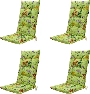 Produktbild von Madison – Gartenstuhlkissen mit hoher Rückenlehne, Milly grün – Ca. 123x50 cm - 4er-Set