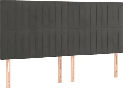 Produktbild von Kopfteil Dunkelgrau 200 x 5 x 118/128 cm Samt