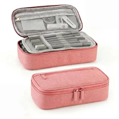 Produktbild von Federmäppchen mit 5 Fächern, große Größe, Uni (rosa)