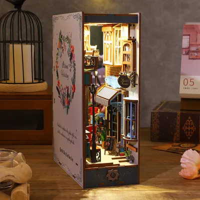 Produktbild von 1 Set Book Nook Dollhouse Authentische Restaurierung reich strukturierte Dekoration Holz 3d Holiday Sea Island BookNook Model Dollhouse Accessoires