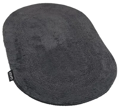 Image de Tapis de bain, tapis de bain épais en coton Lux Oval 60 x 100 cm, anthracite