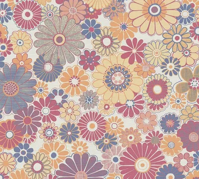 Produktbild von Vliestapete 39535-4 Retro Chic Blüten rot