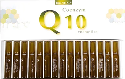 Produktbild von COENZYM Q10 15 Ampullen Pflegekur für Gesicht Hals Dekollete Pflege Anti Aging Falten 15x 2ml