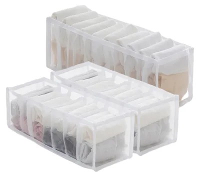 Obrázek produktu pro 3 kusy organizérů na spodní prádlo a ponožky - Skládací dělič pro skříně