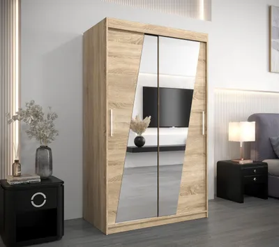 Obrázek produktu pro Šatní skříň se zrcadly KAMILA - šířka 120 cm, dub sonoma