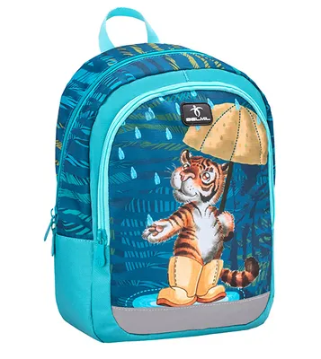 Produktbild von Belmil Kinderrucksack Jungen Mädchen Uni für 3-6 Jährige - Super Leichte 260 g/Kindergarten/Krippenrucksack Kindergartentasche Kindertasche/Tigar/Blue Blau (305-4 Tiger)