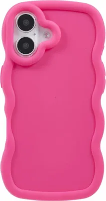 Image de Étui pour Apple iPhone 16 Plus - Coque arrière en silicone Phonesta Wavy - Hot Pink