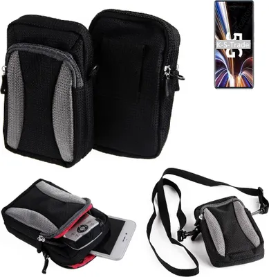 Produktbild von K-S-Trade Holster Schutz Hülle kompatibel mit ZTE Axon 40 Pro Handy Hülle Gürteltasche Umhängetasche mit Zusatzfach schwarz