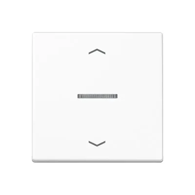 Image de Interrupteur à bascule Jung avec guide de lumière, avec symboles en forme de flèche pour bouton-poussoir KNX simple, thermoplastique, série A, blanc alpin A101KO5PBFWW