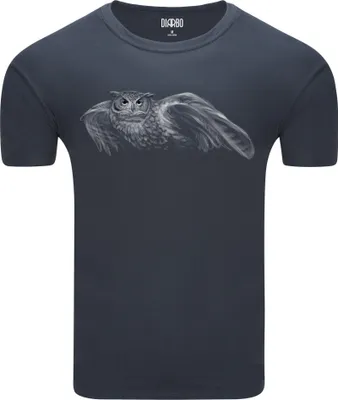 Produktbild von Diarbo Herren T-Shirt mit Aufdruck Wildtierporträts Fliegende Eule Dunkelgrau Gr.M