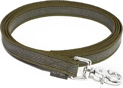 Produktbild von Mystique® Gummierte Leine 20mm ohne Handschlaufe Scherenkarabinerhaken khaki 2m