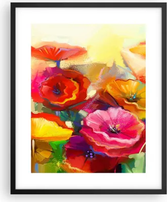 Produktbild von Gerahmtes Poster - Schwarzer Rahmen - Blumen Frühling Flora Garten - 40x50 cm - Wand Bild - Wanddeko - Wandbilder - Wandposter - Bilderrahmen - Bilder - Kunstdruck - Wandbild - P2BPA40x50-2877