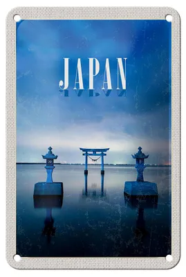 Produktbild von Blechschild Reise 12x18cm Japan Asien Meer Kultur Architektur Schild