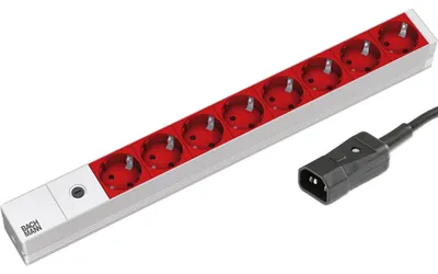 Productafbeelding van BACHMANN 19-inch stekkerdoos, 8-voudig, 2300W, met IEC320 C14 stekker