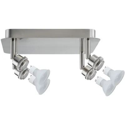 Productafbeelding van Spotlampen DecoSystems Rondell, 4x40W, GZ10, geborsteld staal, 230V, metaal