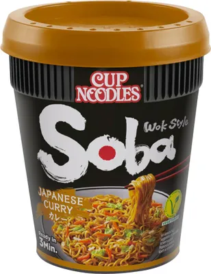 Zdjęcie produktu dla Nissin Cup Noodles Soba Japanese Curry Instantnudeln Packung 90g