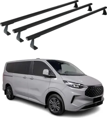 Produktbild von Dachträger für Ford Transit Custom / Tourneo Custom 2023-2025 75kg Schwarz 3tlg