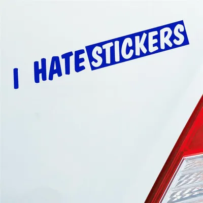 Produktbild von Auto Aufkleber I Hate s Lustig 19x25 cm Dunkelblau Sticker Heckscheibenaufkleber