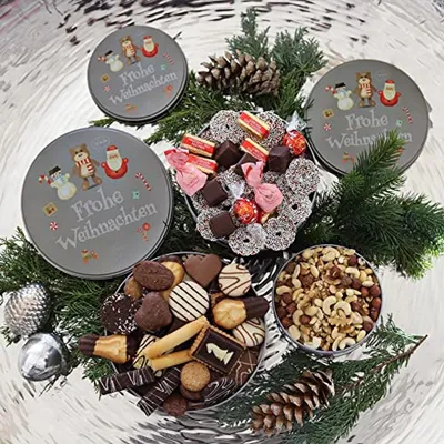Set von 3 Keksdosen - Fröhliches Weihnachtsdesign