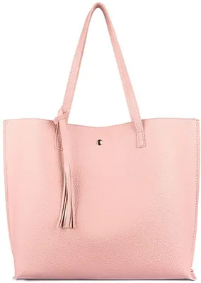 Produktbild von Damen Vintage Tote Beutel Schultertasche Handtasche Quasten Handtasche Elegant Umhängetasche Kunstleder Shopper Henkeltasche (Pink1)