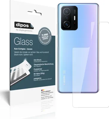 Produktbild von 1x Schutzfolie für Xiaomi 11T Rückseite - Anti-Shock 9H Folie dipos Glass Kunststoffglas
