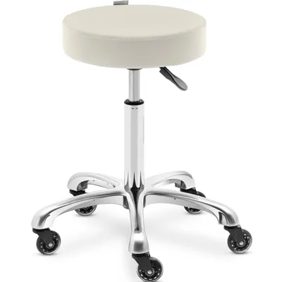 Zdjęcie produktu dla Expondo physa Stołek na kółkach – 530–710 mm – 150 kg – beżowy