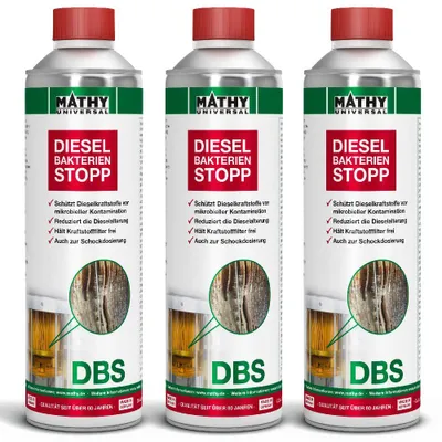 Produktbild von MATHY-DBS Diesel-Bakterien-Stopp 3 x 500 ml - Diesel-Additiv gegen Bakterienbildung im Tank