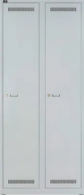 Produktbild von Garderobenschrank Light Stahl, Lichtgrau H1850xB800xT500 2 Abteile,