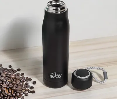 Produktbild von Any Morning BA21547 Thermoskanne 600 ml, 20,29 oz, Doppelschicht-Edelstahl, auslaufsicherer Deckel, 8 Stunden heiß, 12 Stunden kalt, schwarz