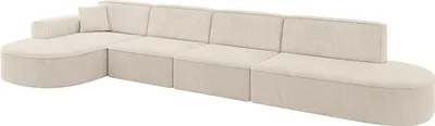 Produktbild von ALTDECOR Ecksofa in L-Form  MARI-L3 - 413x171x79,5 cm  Beige -  Corner Sofa Bett Eckcouch Couch  Wohnlandschaft Cauchsofa