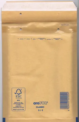Produktbild von Luftpolsterversandtaschen "Braun" Typ C | Größe 3 DIN A5 Innenmaß: 145 x 215 mm Außenmaß: 170 x 225 mm + 50 mm Klappe