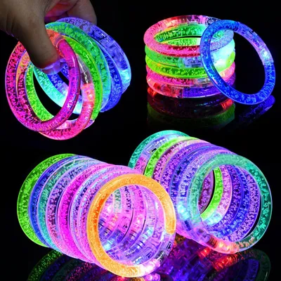 Produktbild von LED Leuchtarmbänder - 16 Stück blinkende Armbänder für die Dunkelheit - Partyzubehör - Mehrfarbig