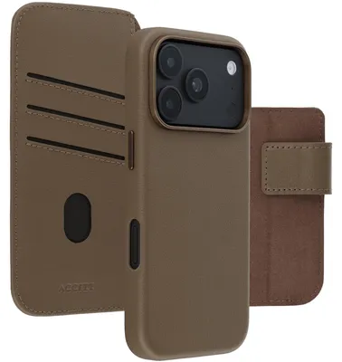 Produktbild von Accezz 2-in-1 Klapphülle aus Leder mit MagSafe iPhone 18 Pro Max / 17 Pro Max - Kaffeebraun