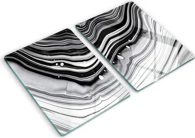 Produktbild von Abdeckung Glas - Küchenabdeckung - 2x40x52 cm - Abdeckplatte -Tintenabstraktion