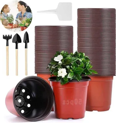 Produktbild von Famanu Blumentöpfe 15 cm - Set von 50 Stück für Innen und Außen