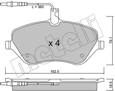 Produktbild von METELLI Bremsbeläge Satz Vorne Bremsklötze für CITROËN C5 III Kombi (RW) 22-0601-0