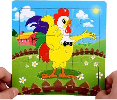 Produktbild von Holzpuzzle im Rahmen Pädagogisches Hahnenpuzzle